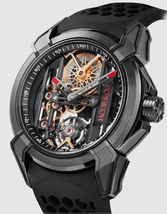 Jacob & Co EX110.21.AA.AF.A EPIC X BLACK TITANIUM BLACK RING (5N COLOR GEARS) replica watch